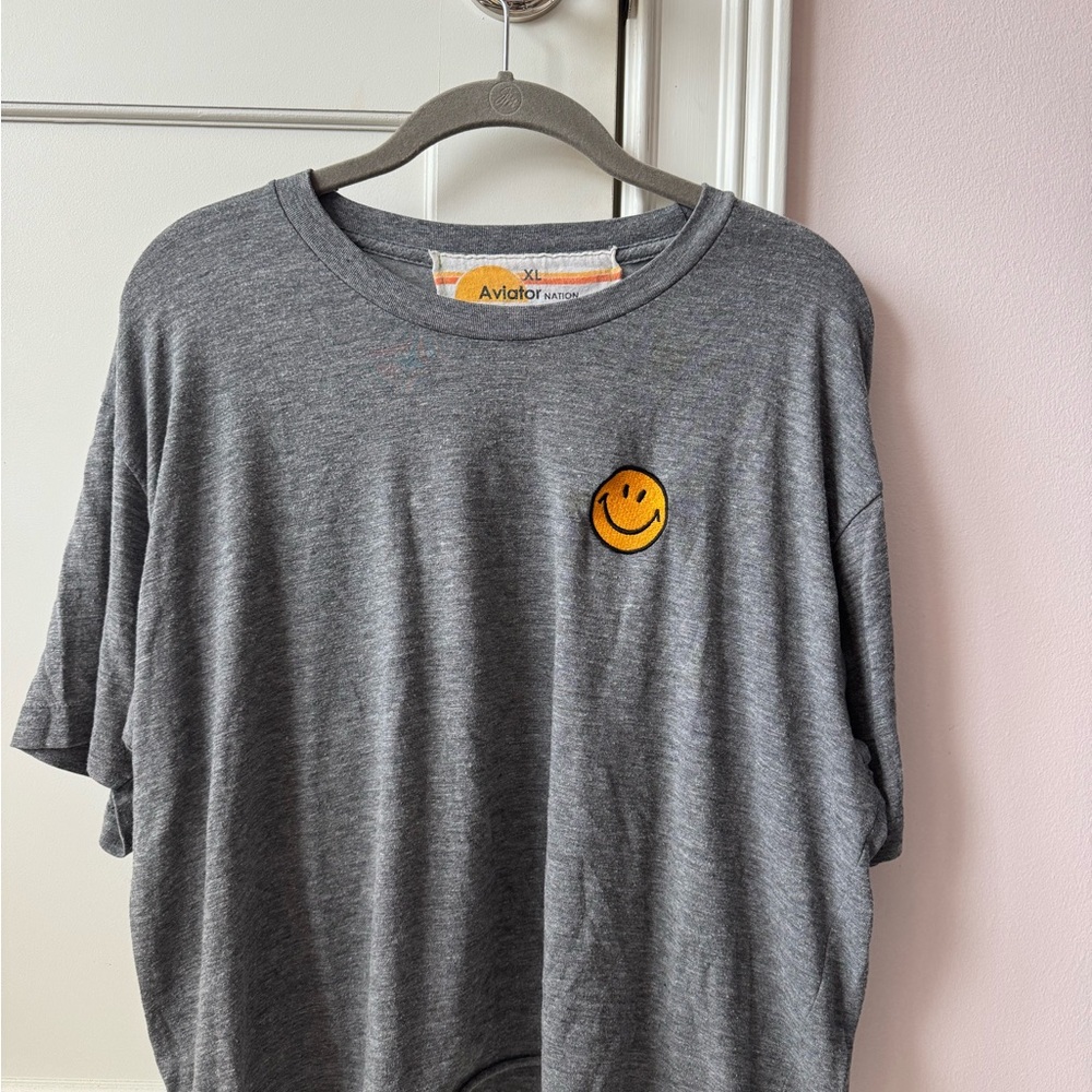 Aviator Nation  Tee with Yellow Smiley